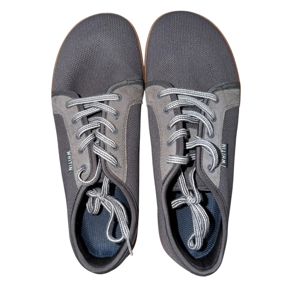 WHITIN Mens Barefoot Shoes Gray Minimalist Wide Toe Box Sneakers W81 Size 44